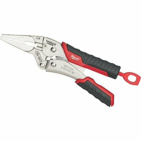 MILWAUKEE TOOL Locking Plier, 6 in OAL, 2.4 in Jaw Opening, Black/Red Handle, Comfort-Grip Handle, 3/16 in W Jaw 48-22-3406